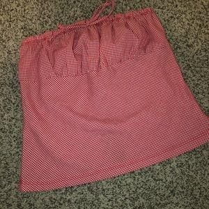 Red tube top.